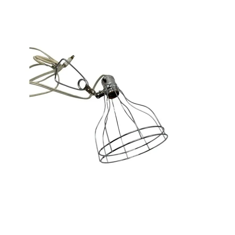 Vintage Industrial Cage Light With Clip & Bulb